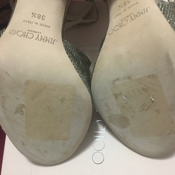 AUTHENTIC Jimmy Choo Lame Lang Glitter Sandals 8.5 - Picture 7 of 7